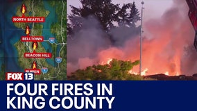 Four fires burn in King County; two turn deadly