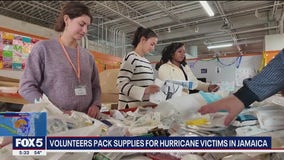 Volunteers in Yonkers pack supplies for hurricane victims in Jamaica