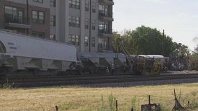 Train derailment in East Austin