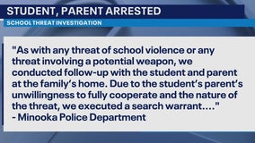 Student, parent arrested after threat against Minooka school