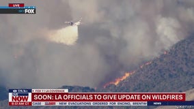 SKYFOX: Palisades fire heading towards Brentwood