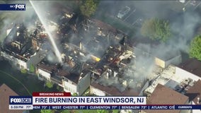 Fire burning in East Windsor, NJ