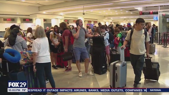 Global tech outage leaves passengers in limbo as they attempt to rebook flights