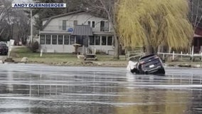 SUV falls through Puckaway Lake ice