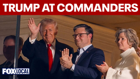 President Trump attends Commanders-Lions game to honor veterans