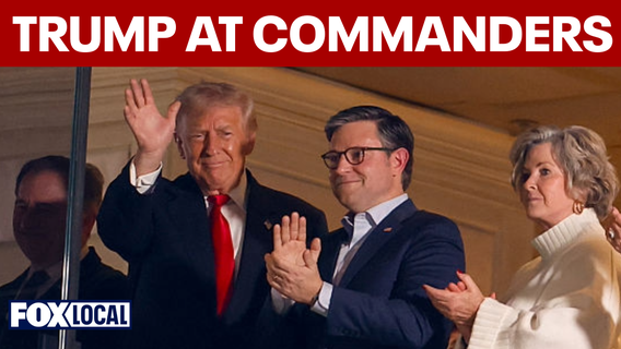 President Trump attends Commanders-Lions game to honor veterans