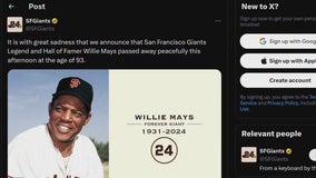 Reactions pour in on passing of baseball great Willie Mays