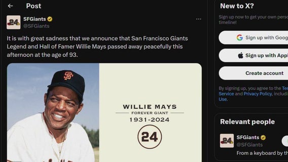 Reactions pour in on passing of baseball great Willie Mays