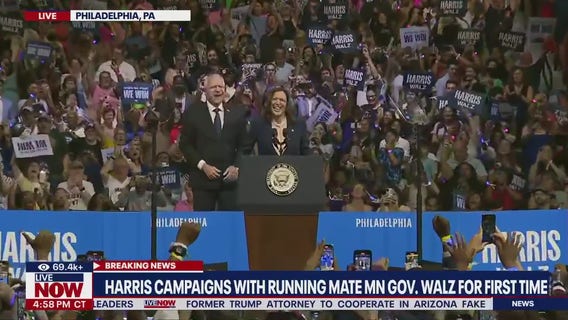 Harris introduces Walz as her new running mate during Philadelphia rally