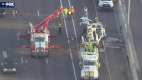 2 hurt in construction vehicle crash on I-10