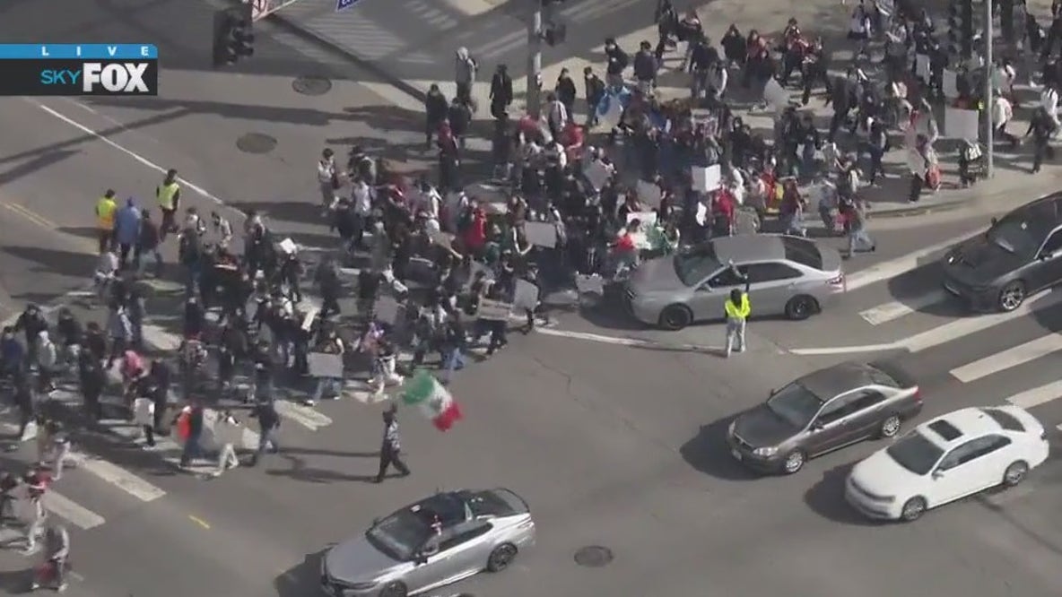 ICE protest at Bravo Medical Magnet School