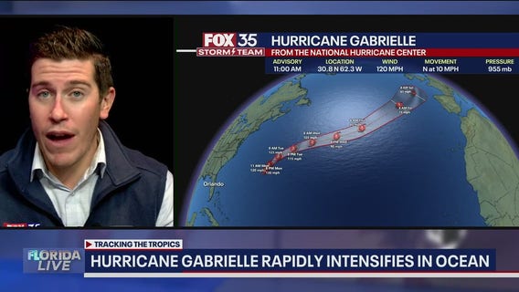 Hurricane Gabrielle rapidly intensifies in the Atlantic