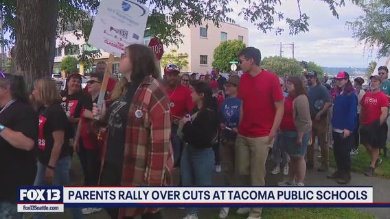 Hundreds rally over Tacoma Public Schools budget staff, cuts