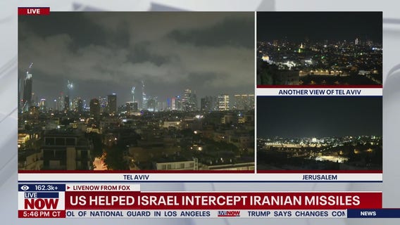 Report: US helped Israel intercept Iranian missiles