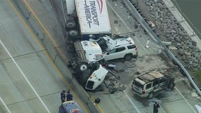 Semi-truck driver killed in I-75 crash that went through median in Monroe