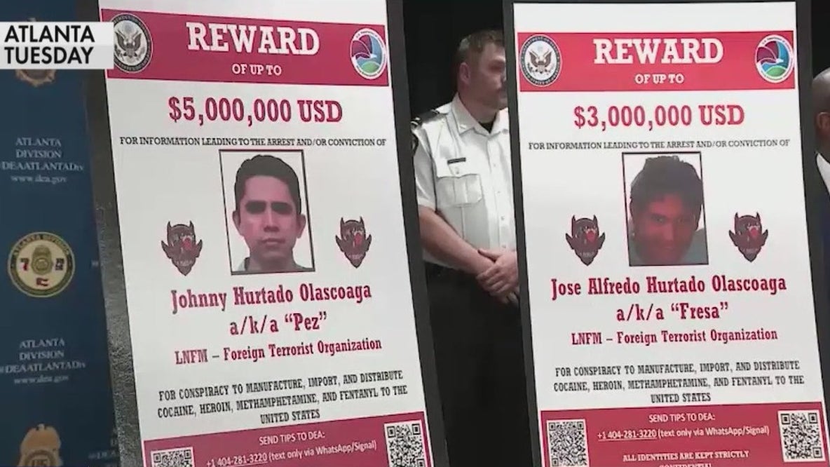 Reward of $8 million issued for cartel leaders