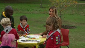 First Lady visits scouts with Princess Kate in UK