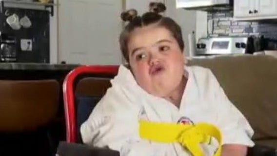 Florida girl with 2 genetic disorders masters karate training