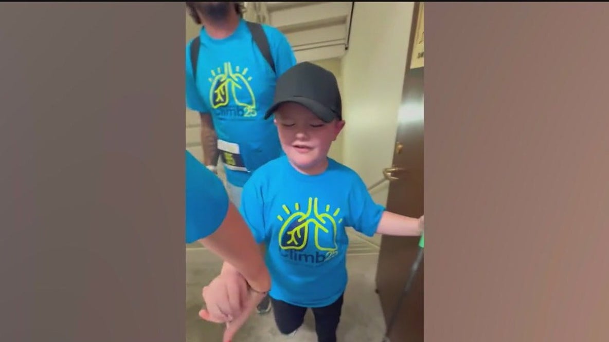 Blind 9-year-old joining Fight for Air climb