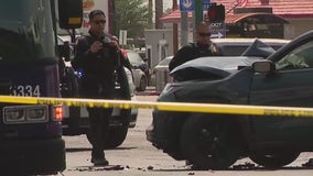 Woman killed, driver arrested in crash involving bus