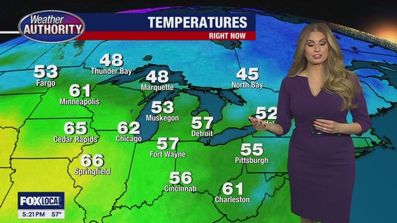 Breezy and mild Wednesday