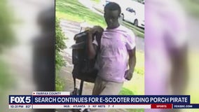 Porch pirate on e-scooter strikes twice in Fairfax County