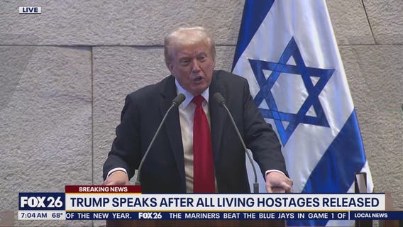 President Trump addresses Israel Parliament after hostage release: FULL