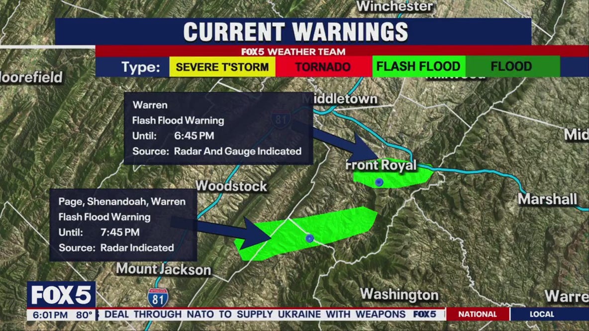Flash flood, thunderstorm warnings issued across DMV