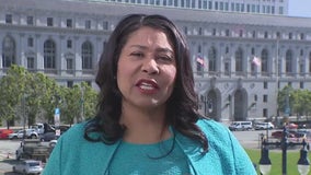 San Francisco Mayor London Breed on pandas, Powell Street