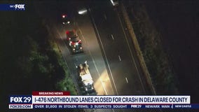 I-476 Northbound lanes closed for crash in Delco