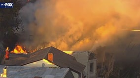 Large fire tears through Newark, NJ, homes