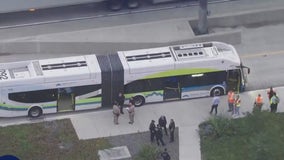 Person shot inside moving bus