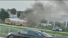 School bus goes up in flames in Brevard County