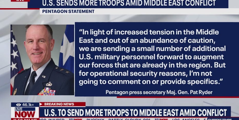 US sending more troops to the Middle East amid increasing violence between Israel and Hezbollah
