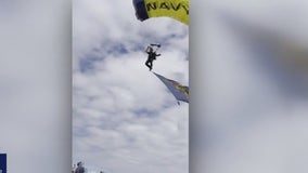 Family hit by US Navy Parachutist shares video