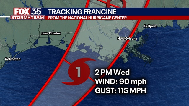 Hurricane Francine becomes Category 1 storm; Louisiana landfall expected Wednesday