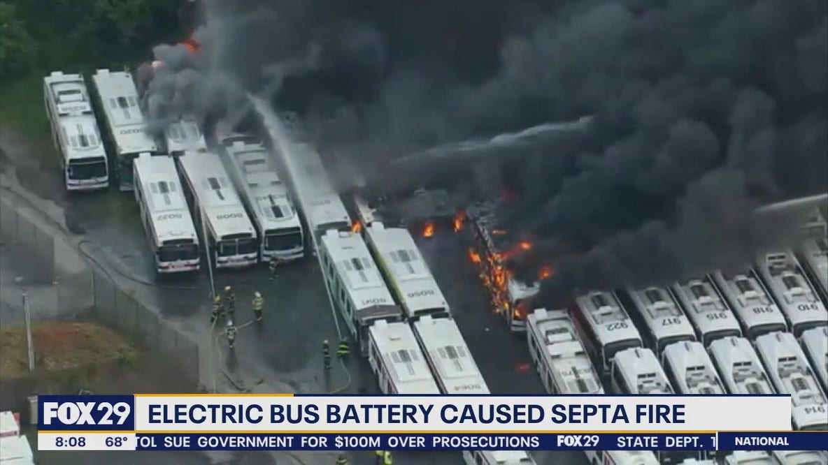 Electric bus battery caused SEPTA bus depot fire