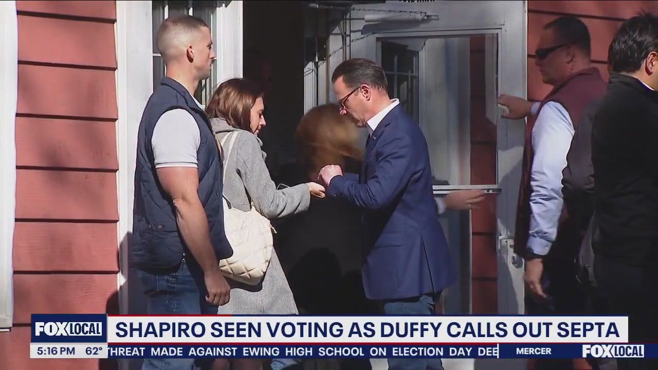 Gov. Shapiro seen voting as U.S. Transportation Secretary Duffy calls out SEPTA