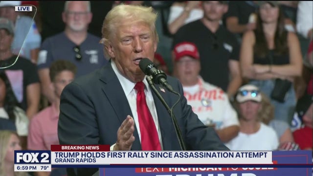 Trump addresses Grand Rapids crowd in 1st rally since shooting: 'I took a bullet for democracy'
