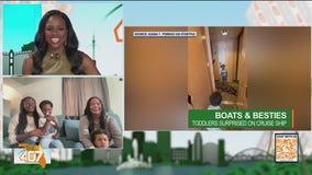 Toddler besties talk the ultimate surprise on a cruise ship