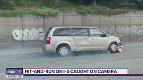 Hit-and-run on I-5 in Seattle caught on camera