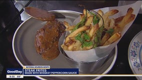 Steak Frites with Whiskey Peppercorn Sauce