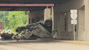 Semi truck falls off I-80 bridge over Kedzie