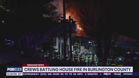 Massive 2-alarm house fire burns in Burlington County