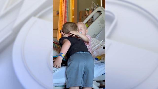 Watch: Little girl with leukemia overjoyed to see her brother after treatment