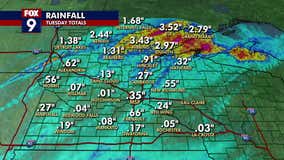 MN rain totals from Tuesday's storm