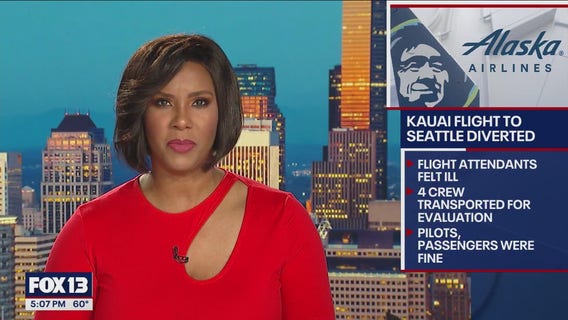 4 flight attendants fall ill on Alaska Airlines flight to Seattle