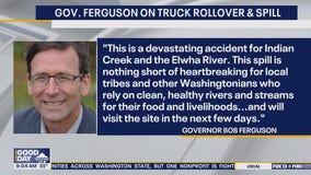 Cleanup underway after fuel spill into Indian Creek near Port Angeles, WA