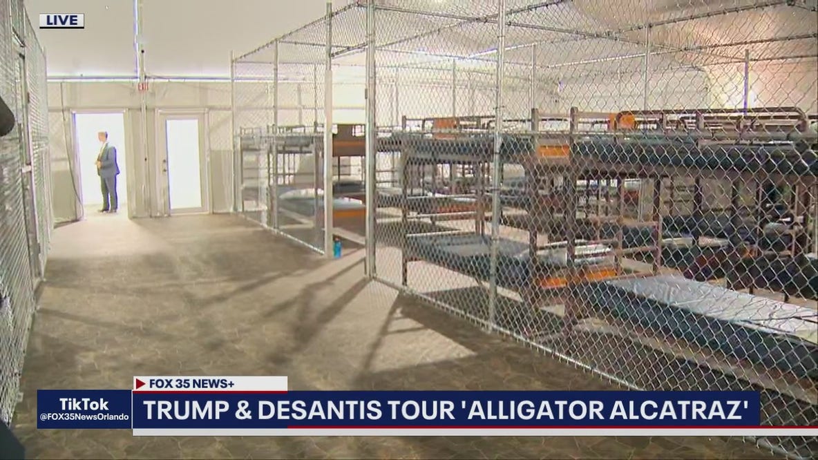 President Trump tours Florida detention facility