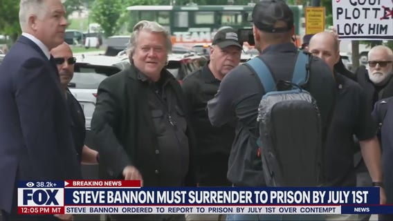 Steve Bannon reports to prison for contempt sentence